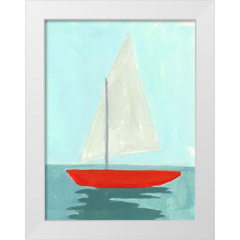 Small Sail II White Modern Wood Framed Art Print by Green, Jacob