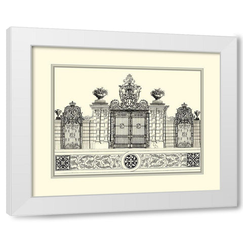 BW Grand Garden Gate IV White Modern Wood Framed Art Print by Kleiner, O.