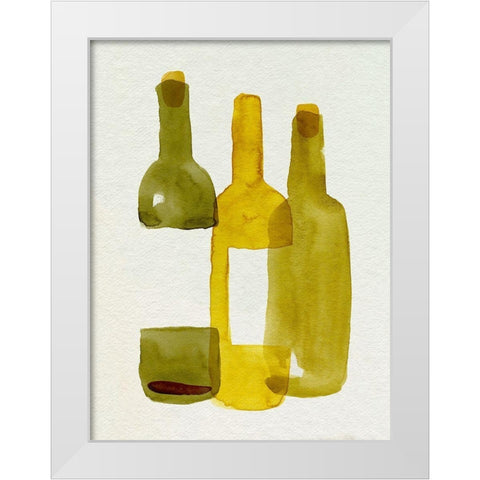 Bottle Collector I White Modern Wood Framed Art Print by Green, Jacob