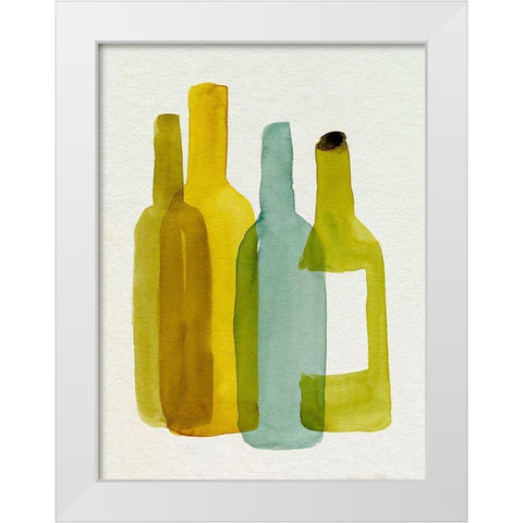 Bottle Collector II White Modern Wood Framed Art Print by Green, Jacob