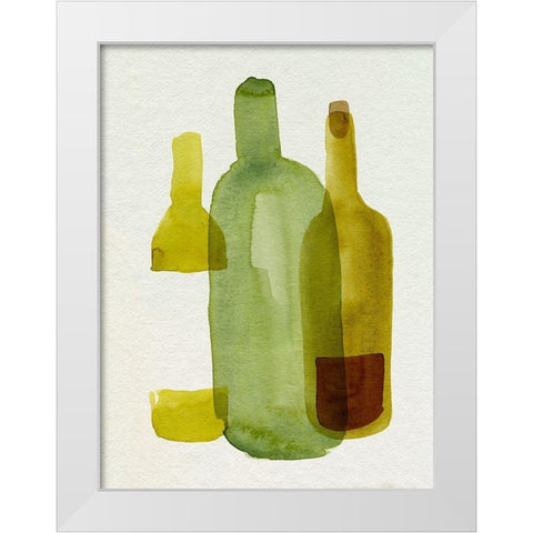 Bottle Collector III White Modern Wood Framed Art Print by Green, Jacob