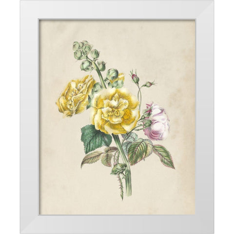 Antique Garden Bouquet II White Modern Wood Framed Art Print by Vision Studio