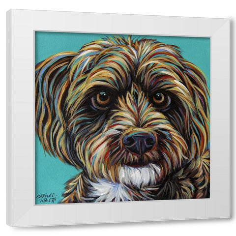 Blue Doodle Brother I White Modern Wood Framed Art Print by Vitaletti, Carolee