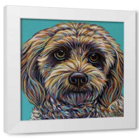 Blue Doodle Brother II White Modern Wood Framed Art Print by Vitaletti, Carolee