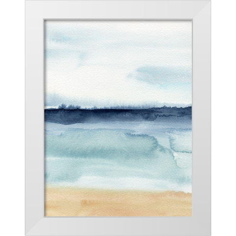 Watercolor Ocean Horizon I White Modern Wood Framed Art Print by Warren, Annie