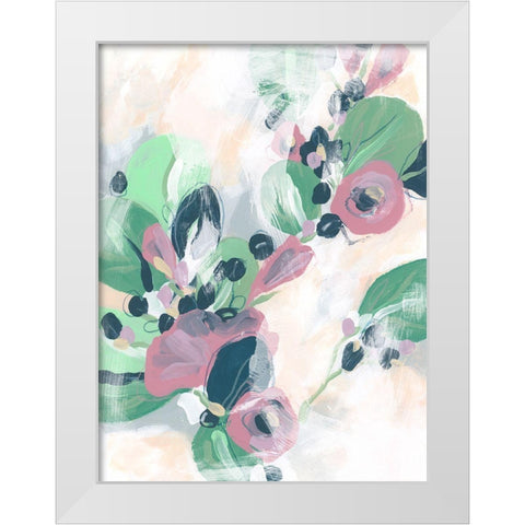 Tropical Branch Fresco II White Modern Wood Framed Art Print by Vess, June Erica