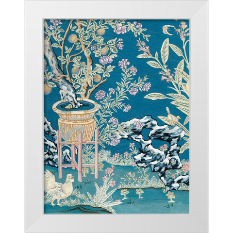 Chinoiserie Wallpaper II White Modern Wood Framed Art Print by Vision Studio