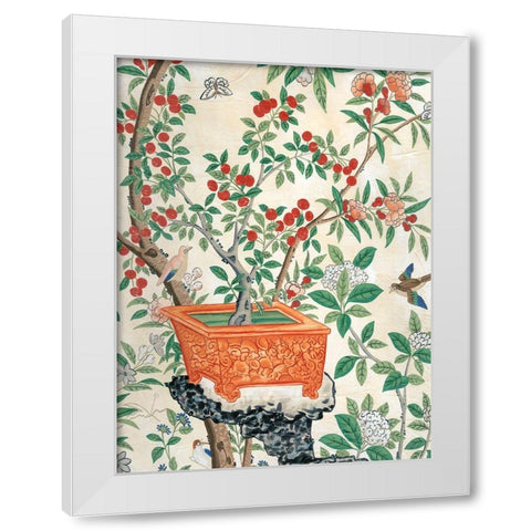Chinoiserie Wallpaper III White Modern Wood Framed Art Print by Vision Studio