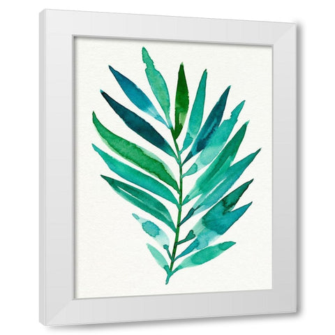 Palm Frond Flow I White Modern Wood Framed Art Print by Warren, Annie