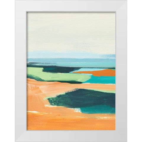 Aqua and Orange II White Modern Wood Framed Art Print by Warren, Annie