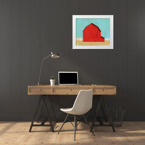 Big Red One I White Modern Wood Framed Art Print by Green, Jacob