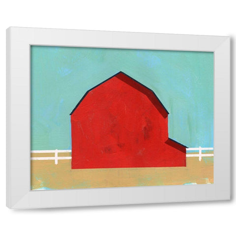 Big Red One I White Modern Wood Framed Art Print by Green, Jacob