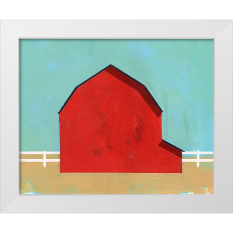 Big Red One I White Modern Wood Framed Art Print by Green, Jacob