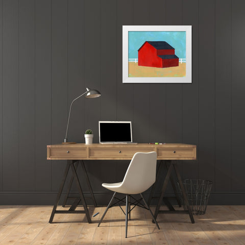 Big Red One II White Modern Wood Framed Art Print by Green, Jacob