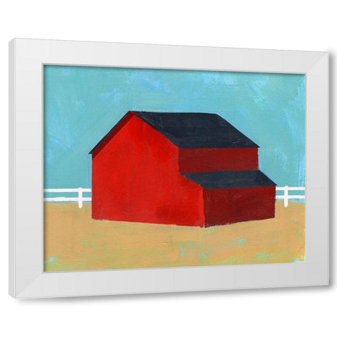 Big Red One II White Modern Wood Framed Art Print by Green, Jacob