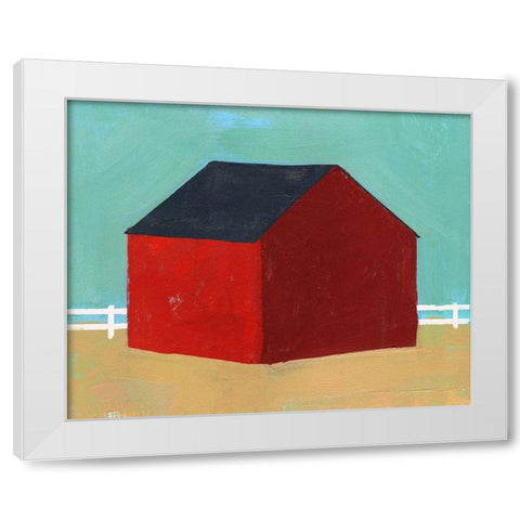 Big Red One III White Modern Wood Framed Art Print by Green, Jacob