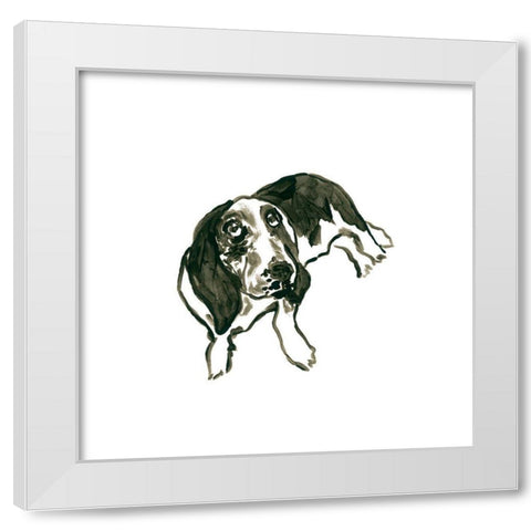 Canine Cameo IV White Modern Wood Framed Art Print by Vess, June Erica
