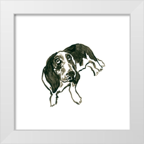 Canine Cameo IV White Modern Wood Framed Art Print by Vess, June Erica