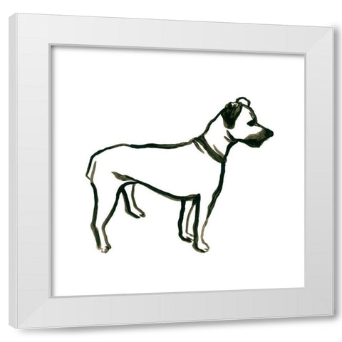 Canine Cameo IX White Modern Wood Framed Art Print by Vess, June Erica