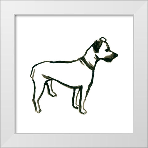 Canine Cameo IX White Modern Wood Framed Art Print by Vess, June Erica