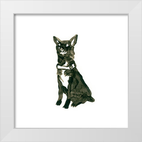 Canine Cameo X White Modern Wood Framed Art Print by Vess, June Erica