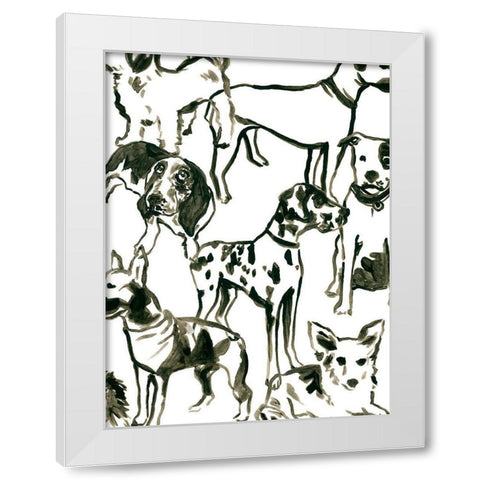 Canine Collage II White Modern Wood Framed Art Print by Vess, June Erica