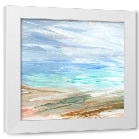 Sand Strokes I White Modern Wood Framed Art Print by Warren, Annie