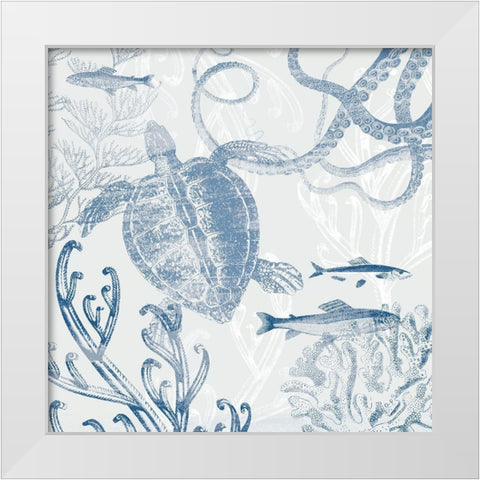 Seabed Scene II White Modern Wood Framed Art Print by Barnes, Victoria