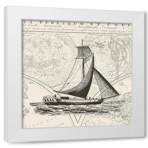 Anchors Away IV White Modern Wood Framed Art Print by Barnes, Victoria