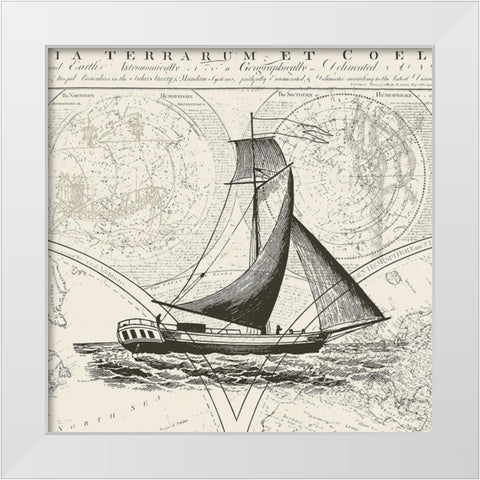 Anchors Away IV White Modern Wood Framed Art Print by Barnes, Victoria