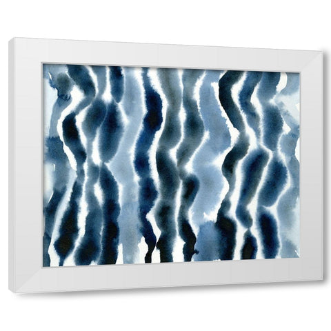 True Blue Wave I White Modern Wood Framed Art Print by Caroline, Emma