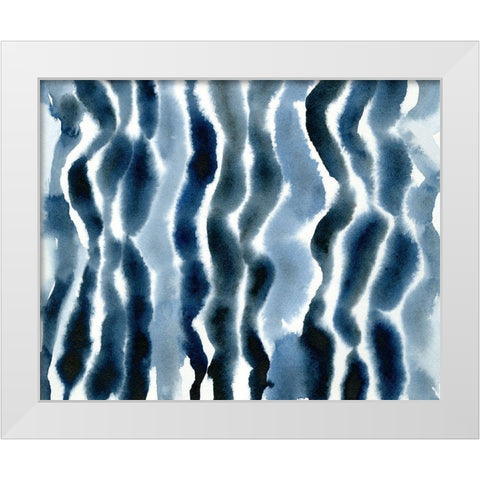 True Blue Wave I White Modern Wood Framed Art Print by Caroline, Emma