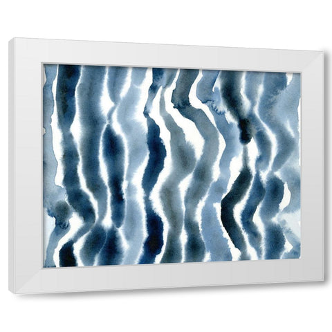 True Blue Wave II White Modern Wood Framed Art Print by Caroline, Emma