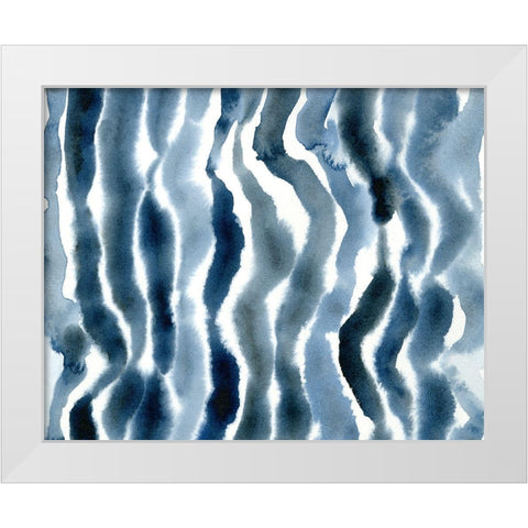 True Blue Wave II White Modern Wood Framed Art Print by Caroline, Emma