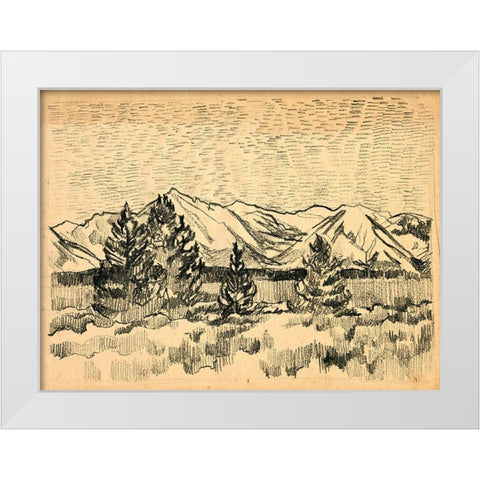 Hatched Horizon I White Modern Wood Framed Art Print by Parker, Jennifer Paxton