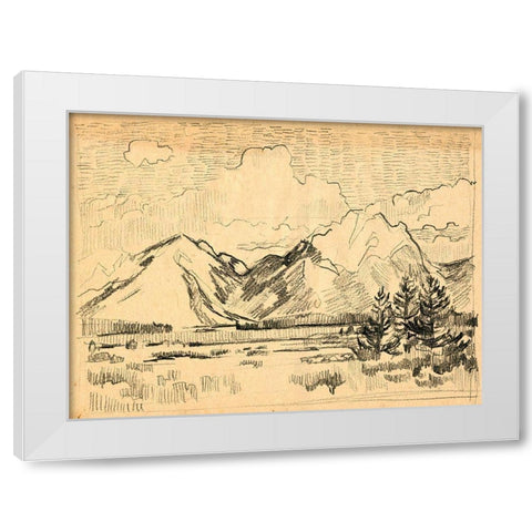 Hatched Horizon II White Modern Wood Framed Art Print by Parker, Jennifer Paxton