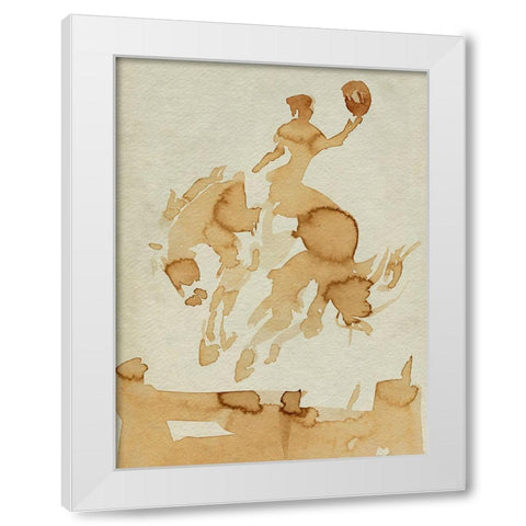 Coffee Cowboy II White Modern Wood Framed Art Print by Parker, Jennifer Paxton