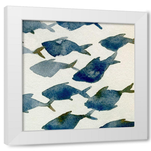 Fish Friends I White Modern Wood Framed Art Print by Caroline, Emma