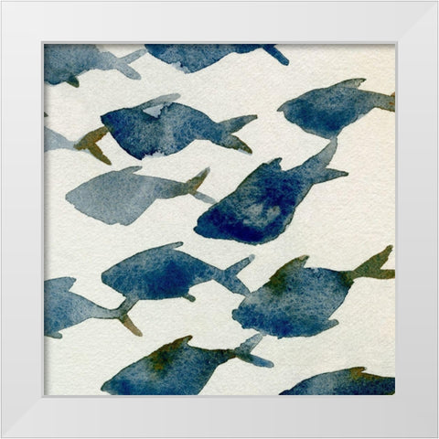 Fish Friends I White Modern Wood Framed Art Print by Caroline, Emma
