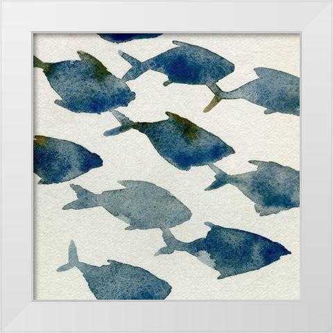 Fish Friends II White Modern Wood Framed Art Print by Caroline, Emma