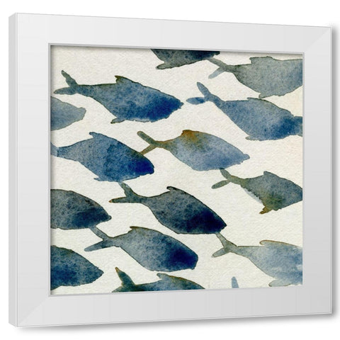 Fish Friends IV White Modern Wood Framed Art Print by Caroline, Emma