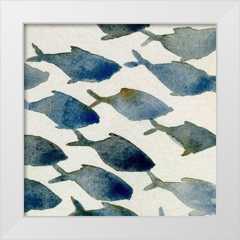 Fish Friends IV White Modern Wood Framed Art Print by Caroline, Emma