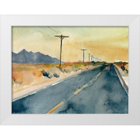 Deserted Highway II White Modern Wood Framed Art Print by Parker, Jennifer Paxton