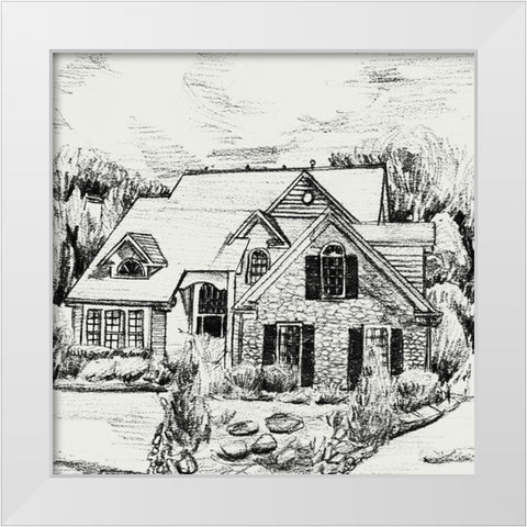 Sweet Home V White Modern Wood Framed Art Print by Wang, Melissa