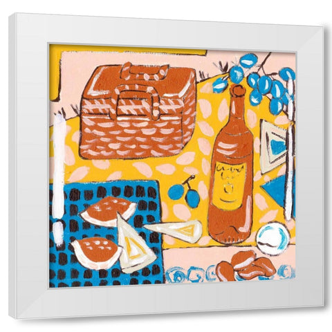 Picnic Day III White Modern Wood Framed Art Print by Wang, Melissa