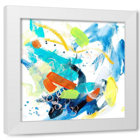 Wave and Bubbles III White Modern Wood Framed Art Print by Wang, Melissa