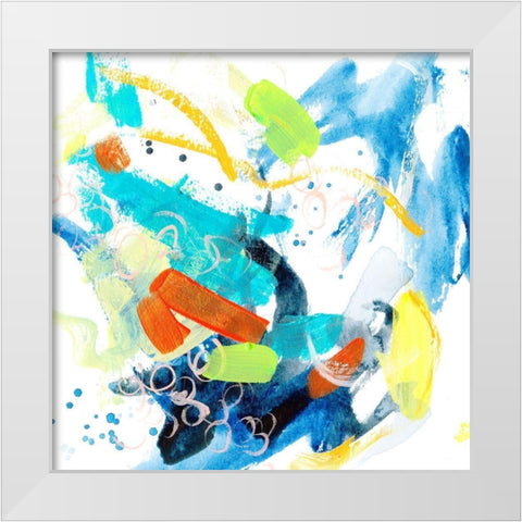 Wave and Bubbles III White Modern Wood Framed Art Print by Wang, Melissa