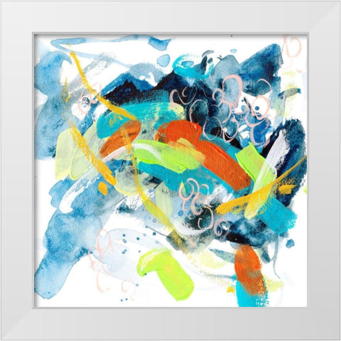 Wave and Bubbles IV White Modern Wood Framed Art Print by Wang, Melissa