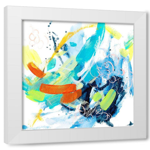 Wave and Bubbles V White Modern Wood Framed Art Print by Wang, Melissa