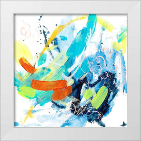 Wave and Bubbles V White Modern Wood Framed Art Print by Wang, Melissa
